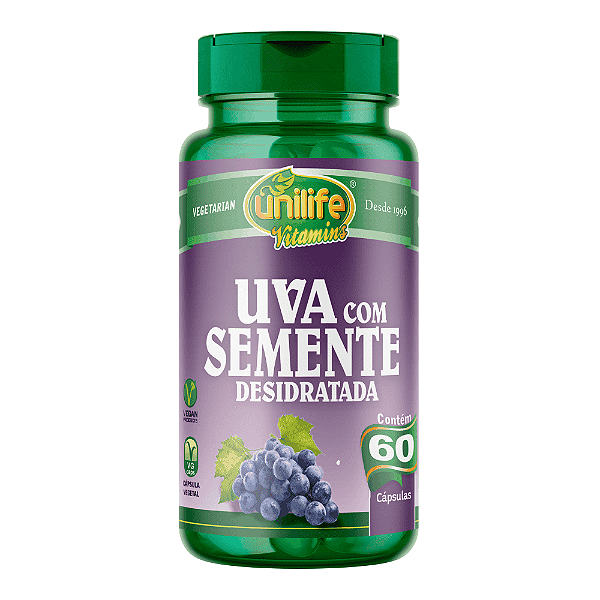 Uva Com Semente Desidratada 500 Mg Unilife 60 Cápsulas