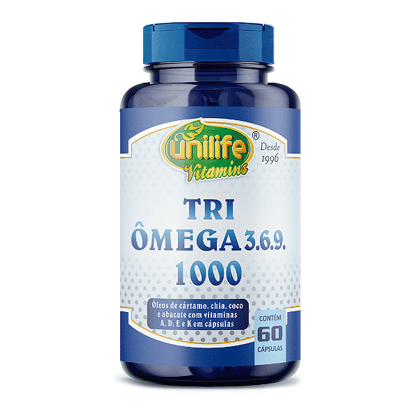Tri ÔMega 3.6.9 Com Vitaminas 1000 Mg Unilife 60 Cápsulas