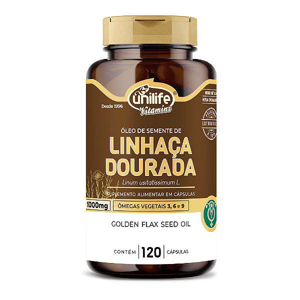 Óleo de Linhaça Dourada 1000Mg Unilife 120 Cápsulas