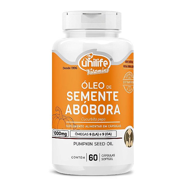 Óleo de Semente de Abóbora 1000Mg Unilife 60 Cápsulas