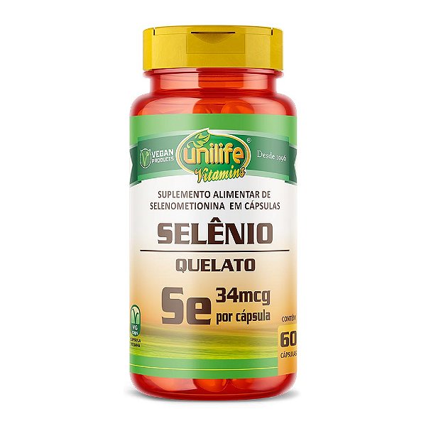 Selênio Quelato 500 Mg Unilife 60 Cápsulas