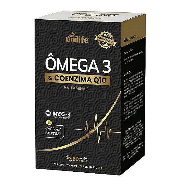 Omega 3 Com Coenzima Q10 Unilife 60 Cápsulas