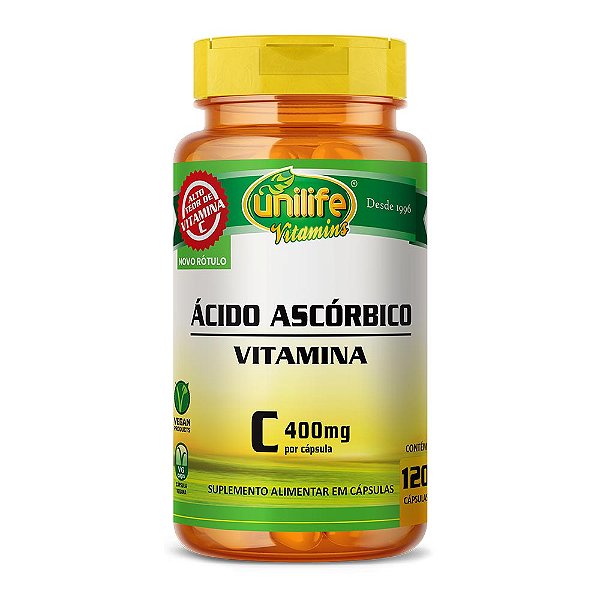 Vitamina C Ácido Ascórbico Unilife 120 Cápsulas