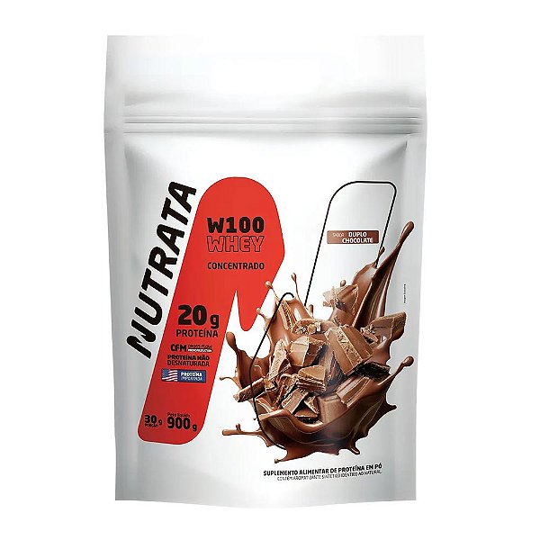 W100 Whey Double Chocolate Refill Nutrata 900g
