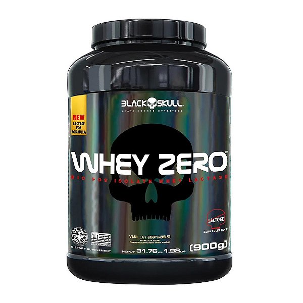 Whey Zero Lactase Baunilha Black Skull 900g