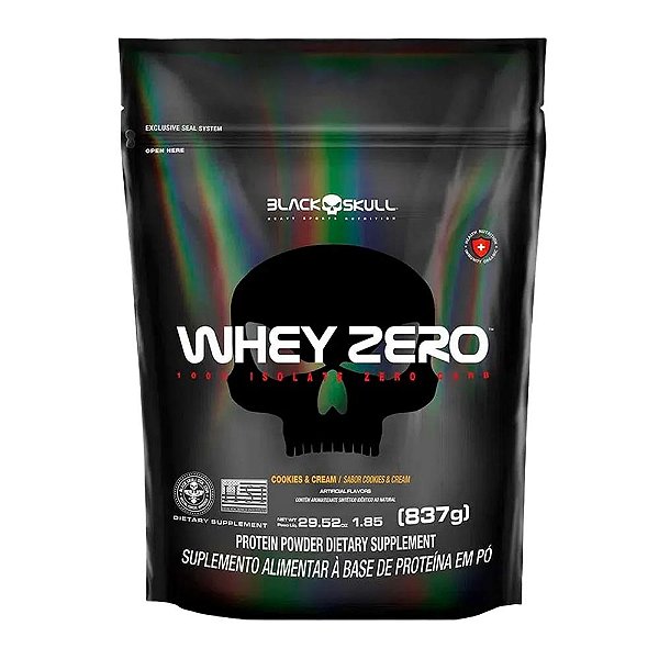 Whey Zero Cookies e Cream Refil Black Skull 837g