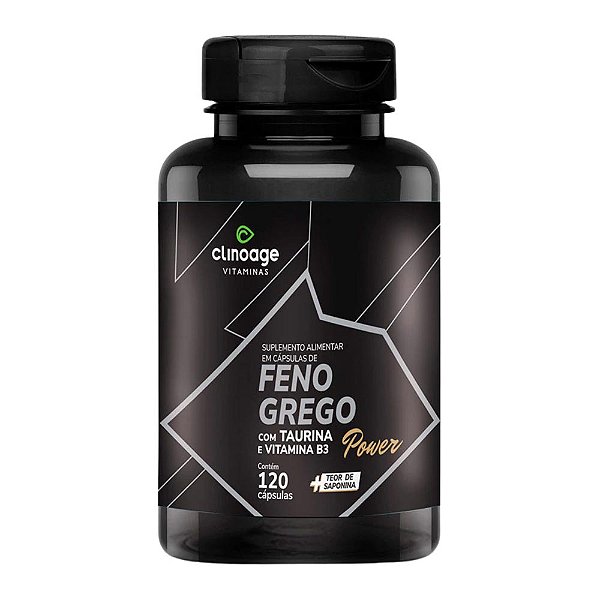 Feno Grego Power com Taurina e Vitamina B3 Clinoage 120 Cápsulas