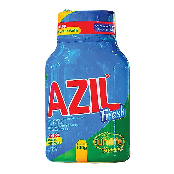 Azil Fresh Efervecente Sabor Abacaxi com Hortelã Unilife 100g