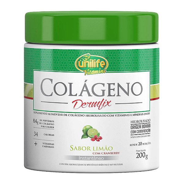 Colágeno Dermifix Sabor Limão e Cranberry Unilife 200g