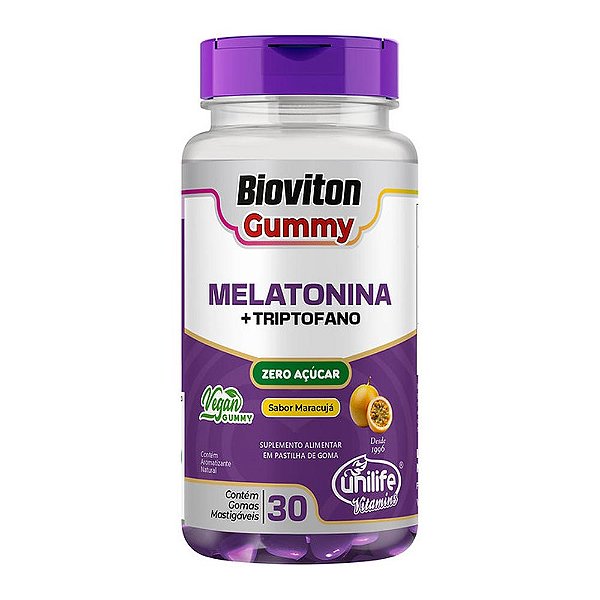 Bioviton Gummy Melatonina + Triptofano Unilife 30 Gomas