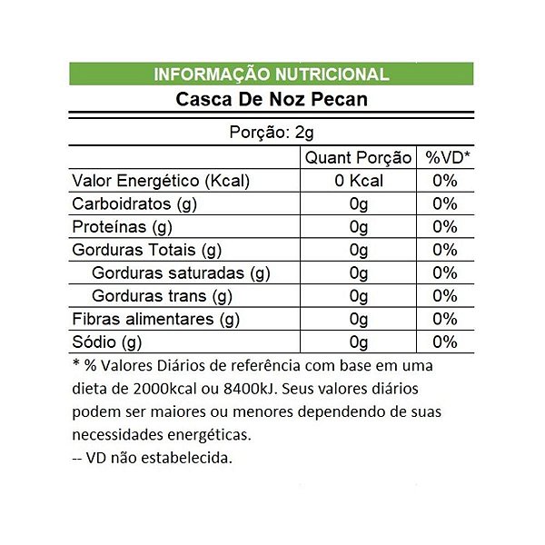 Chá de Casca de Noz Pecan Pacote 500g