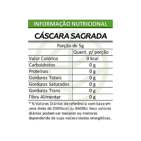 Cáscara Sagrada Pacote 100g