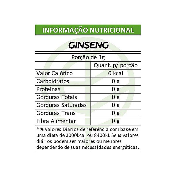 Ginseng Raiz Rasurada Pacote 1Kg