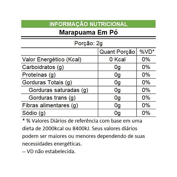Marapuama em Pó Pacote 100g