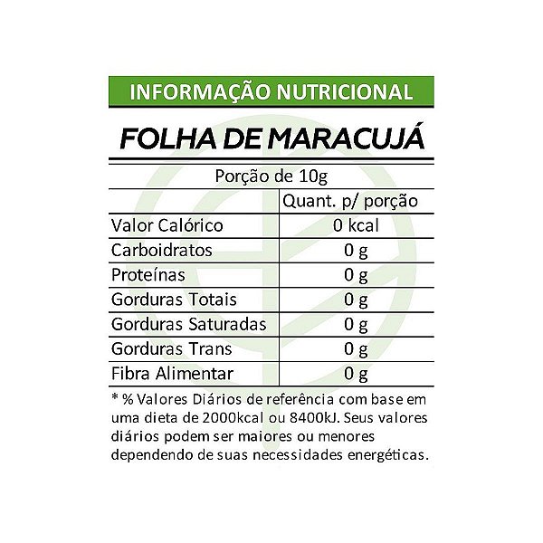Chá de Folha de Maracuja (Passiflora) Pacote 200g