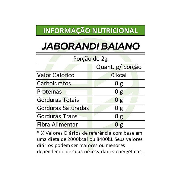 Jaborandi Baiano em Folhas Pacote 100g