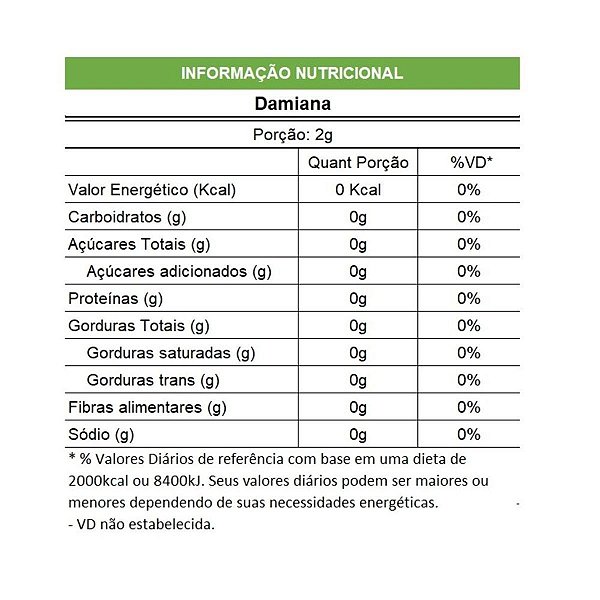Chá de Damiana Pacote 500g