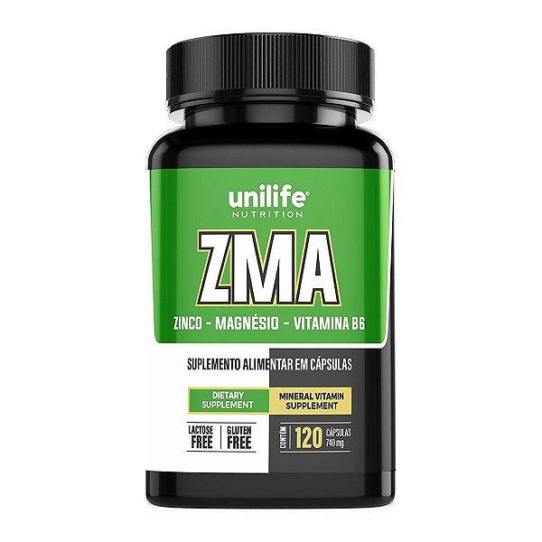 ZMA - Zinco. Magnésio e Vitamina B6 Unilife 120 Cápsulas