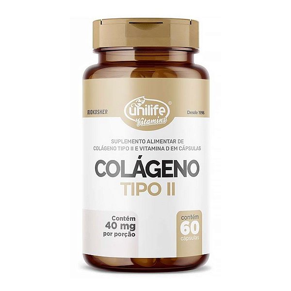 Colágeno Tipo II Com Vitamina D 400 Mg Unilife 60 Cápsulas