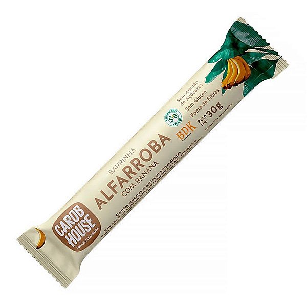 Alfarroba Com Banana Zero Açúcar Carob House 30g Unidade