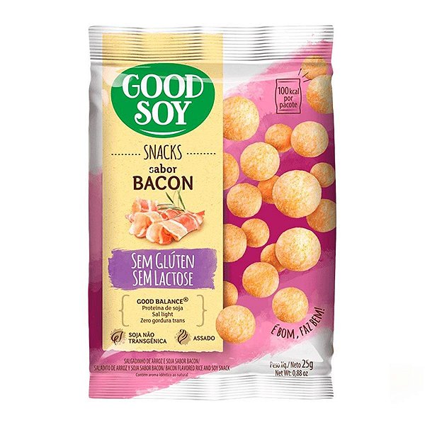 Snacks De Soja Sabor Bacon Good Soy 25g Pacote 1Kg