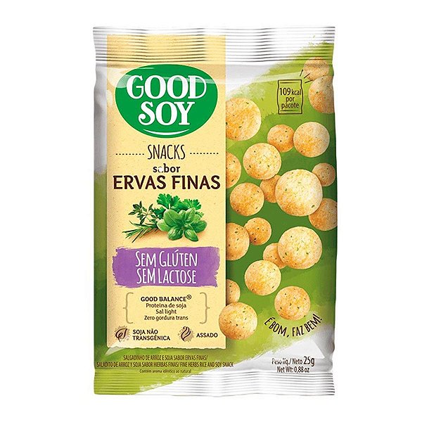 Snacks De Soja Sabor Ervas Finas Good Soy 25g Unidade