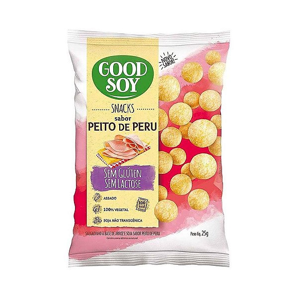 Snacks De Soja Sabor Peito De Peru Good Soy 25g Pacote 1Kg