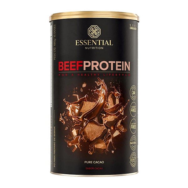 Beef Protein Cacao Essential Nutrition 480g Unidade