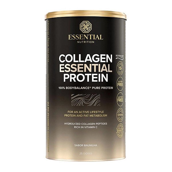 Collagen Essential Protein Baunilha Essential Nutrition 417.5g