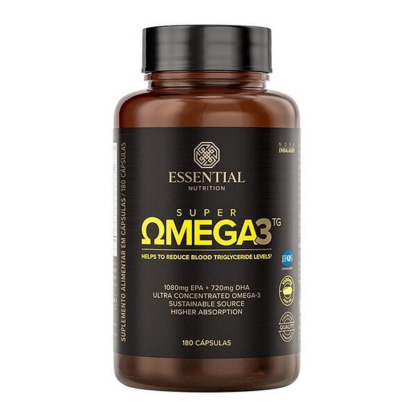 Super Omega 3TG 1g Essential Nutrition 180 Cápsulas