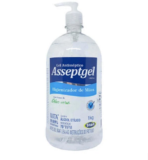 Álcool Higienizador Asseptgel Cristal 1,0KG - tervilimp.com.br