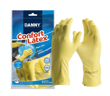 Luva Latex G Danny Amarela