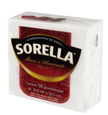 Guardanapo de Papel Folha Simples Sorella 30cm x 30,5cm