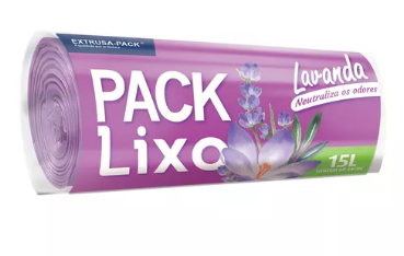 Saco Para Lixo 15 Litros Lavanda Pack Lixo