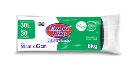 Saco Para Lixo 30L Preto Embalixo