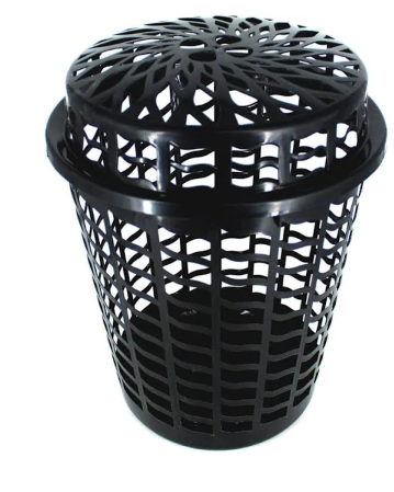 Cesto Telado Preto com Tampa 60 Lts
