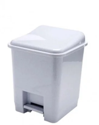 Lixeira Quadrada com Pedal Branca 15 Litros