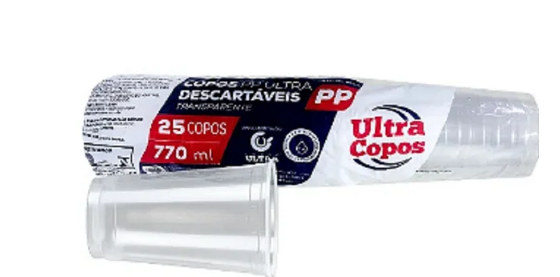 Caixa de Copo Descartável 770 mL Ultra Liso