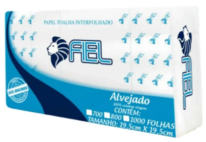 Papel Interfolhado 2 Dobras 1.000 20X21 Folha Dupla FIEL