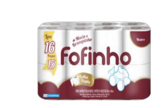 Papel Higiênico Folha Dupla 16 Rolos Fofinho