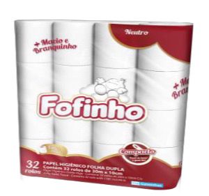 Papel Higiênico Folha Dupla 32 Rolos Fofinho