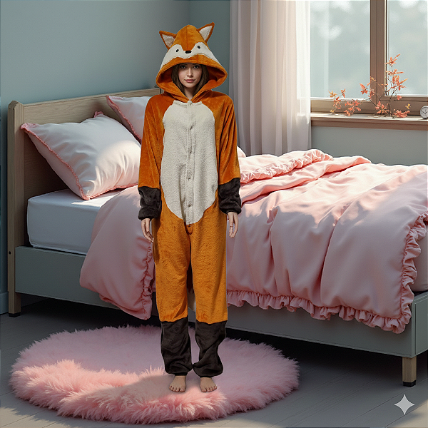 Kigurumi Pijama Macacão - Raposa