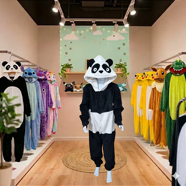 Kigurumi Pijama Macacão - Panda