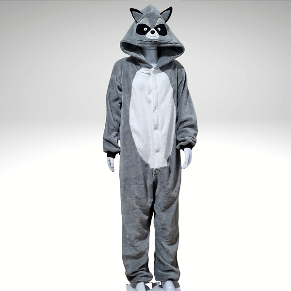 Kigurumi Pijama Macacão - Guaxinim