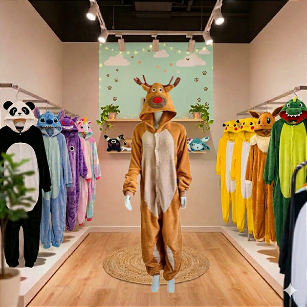 KIgurumi Pijama Macacão - Cervo