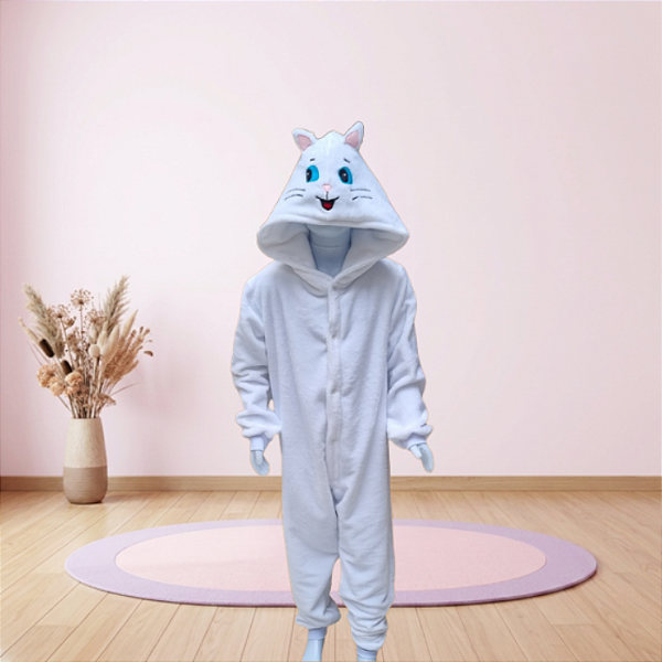 Kigurumi Pijama Macacão - Gato Branco