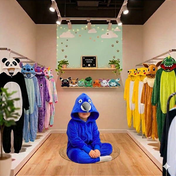Kigurumi Pijama Macacão - Arara Azul