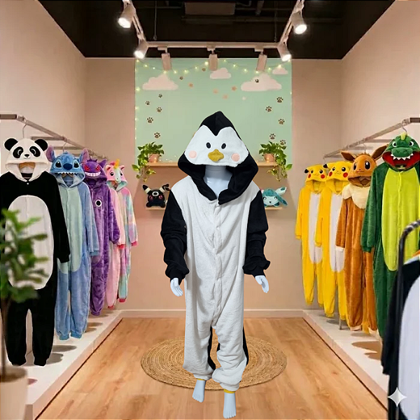 Kigurumi Pijama Macacão - Pinguim
