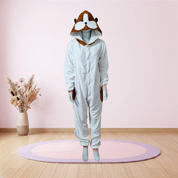 Kigurumi Pijama Macacão - Porquinho da ìndia