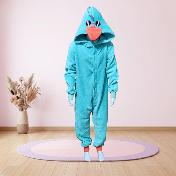 Kigurumi Pijama Macacão - Pato com Óculos